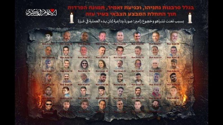 Hamas Releases ‘Farewell’ Image of 47 Israeli Hostages, Slams Benjamin Netanyahu’s Gaza Invasion