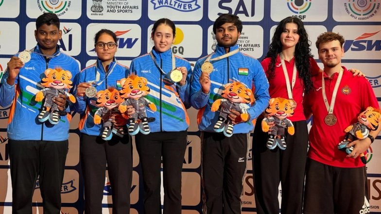 Rashmika Sahgal and Kapil Win Gold, Vanshika–J G Antony Take Silver in 10m Air Pistol Mixed Team Final As India Dominate Podium at ISSF Junior World Cup New Delhi 2025