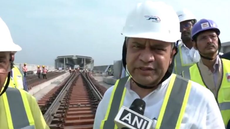 Mumbai-Ahmedabad Bullet Train Project Update: Railway Minister Ashwini Vaishnaw Inspects Project Site in Gujarat, Says 'Surat-Bilimora Section To Be Operational in 2027' (Watch Videos)