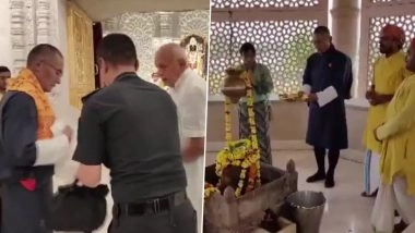 Tshering Tobgay in Uttar Pradesh: Bhutan PM, His Wife  Aum Tashi Doma Visit Shri Ram Janmbhoomi Temple in Ayodhya, Offer Prayers (Watch Videos)