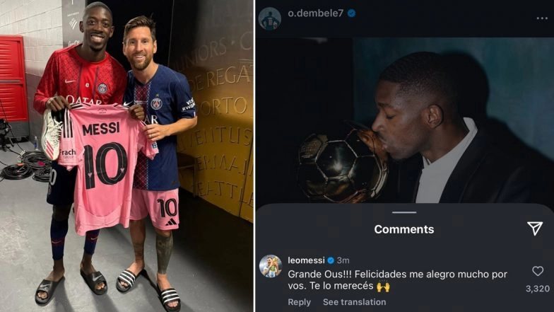 Lionel Messi Reacts To Ousmane Dembele Winning Ballon d'Or 2025 Award, Argentina Legend Congratulates Former Barcelona Teammate By Calling Victory Deserving (See Post)