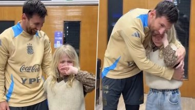 Lionel Messi Makes Little Girl Cry Tears of Joy After Emotional Meeting Ahead of Argentina vs Venezuela FIFA World Cup 2026 CONMEBOL Qualifiers in Buenos Aires (Watch Video)