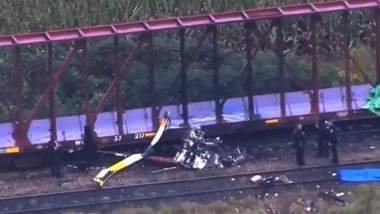 Minnesota Helicopter Crash: Robinson R66 Crashes and Erupts in Flames Minutes After Takeoff in Lakeville; All Onboard Killed