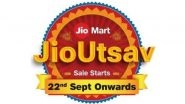 JioUtsav 2025 Sale Begins on September 22: JioMart Offers Discounts on iPhone 16e, iPhone 16 Plus, MacBooks and up to 90% Off on Home Appliances and Audio Products; Check Bank Offers and Other Details