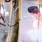 Meerut: Masked Home Guard Sets Liquor Shop on Fire After Being Denied Alcohol While on Duty in UP, CCTV Video Surfaces