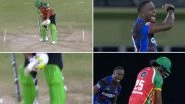 Jayden Seales Knocks Over Quentin Sampson With A Perfect Yorker To Claim Four-Wicket Haul During Guyana Amazon Warriors vs Antigua and Barbuda Falcons CPL 2025 Match (Watch Video)