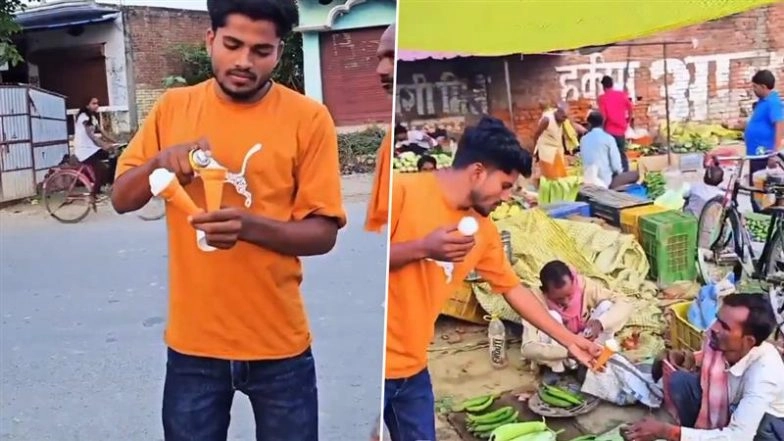 Prayagraj: Youth Uses Chemical Spray in Ice Cream, Tricks People into Eating It; UP Police Respond After Video Goes Viral