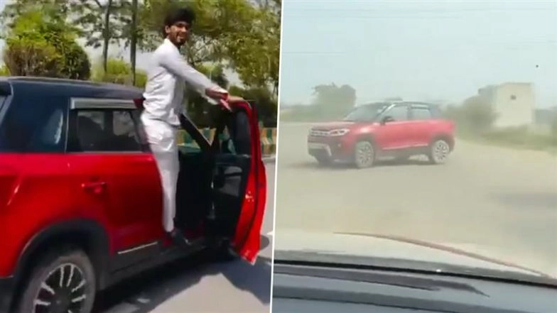 Noida Car Stunt Video: Youth Performs Dangerous 360-Degree Stunts in Sector-142; Traffic Police Seize Vehicle and Issue INR 35,000 Fine After Clips Go Viral