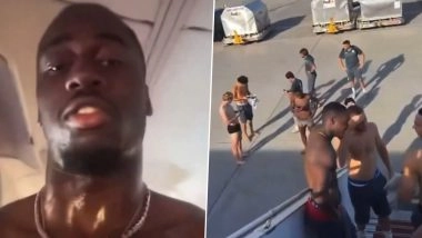Bizarre! Sweating AS Monaco Players Strip Down to Their Underwear on Plane After AC Malfunction Before UCL 2025-26 Clash Against Club Brugge; Team Forced to Delay Travel (Watch Video)
