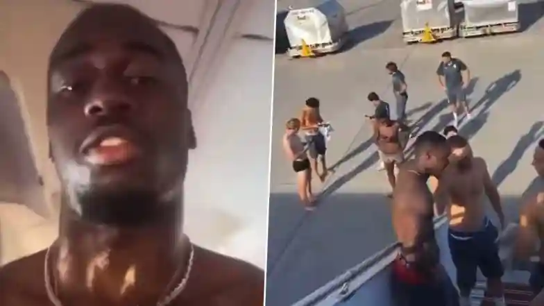 Bizarre! Sweating AS Monaco Players Strip Down to Their Underwear on Plane After AC Malfunction Before UCL 2025-26 Clash Against Club Brugge; Team Forced to Delay Travel (Watch Video)