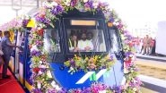 Mumbai Metro Line 4 Update: Maharashtra CM Devendra Fadnavis, Deputy CM Eknath Shinde Flag off Trial Run of Metro Line 4, 4A in Thane (See Pics and Videos)