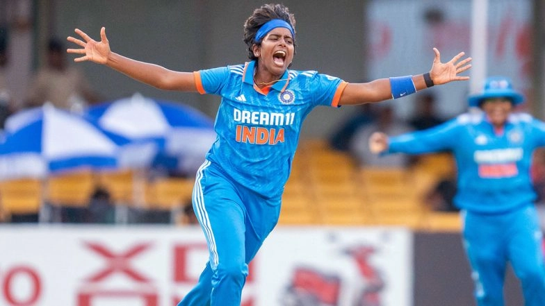 ICC Women’s World Cup 2025: Arundhati Reddy Returns From Left Leg Injury in Second Warm-Up for Team India