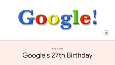 Google Birthday 2025 Doodle: Search Engine Giant Celebrates 27th Birthday With Nostalgic First Logo