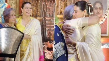 Durga Puja 2025: Kajol and Jaya Bachchan Share Heartwarming ‘Kabhi Khushi Kabhie Gham’ Reunion at North Bombay Durga Puja, Video Goes Viral (Watch)