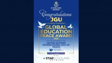 JGU Conferred With 2025 Global Education for Peace Award by STAR Scholars Network for Championing World Peace Through Higher Education