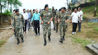 India News | J-K: DG BSF Daljit Singh Chawdhary Visits Flood-affected Areas of Samba