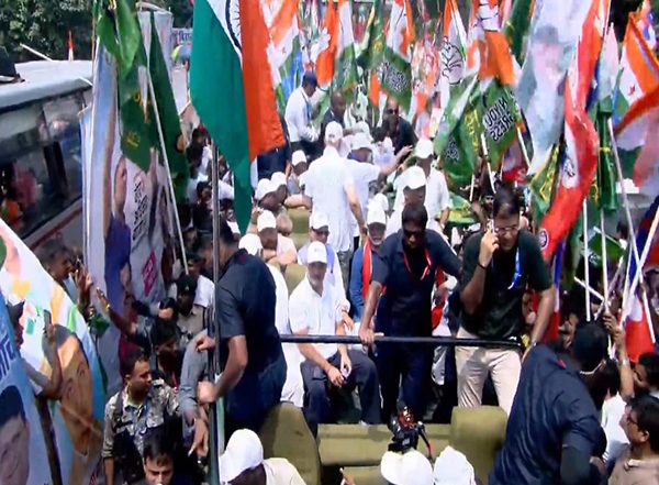 India News | 'Voter Adhikar Yatra' Resumes in Bihar's Patna, Set to Conclude Today