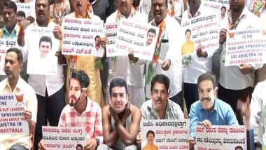 India News | Congress Workers Protest Against BJP, JDS in Bengaluru over Dharmasthala Issue
