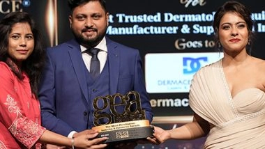 Business News | Dermacell Pvt. Ltd. Honoured as Most Trusted Dermatology Equipment Manufacturer & Supplier in India at GEA 2025 by Brand Empower with Kajol Devgan