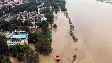 India News | Heavy Rain Batters Delhi-NCR; Yamuna Flows Above Danger Mark, Residents Shifted to Safer Areas