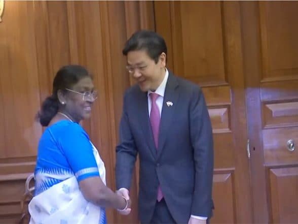 World News | Singapore PM Wong Meets President Droupadi Murmu at Rashtrapati Bhavan