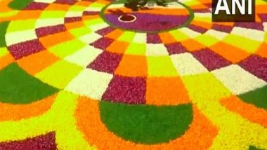 India News | Floral Rangoli, 'Onam Pookalam', Made at CSMT Mumbai in Memory of Lost Lives in 26/11 Terrorist Attack
