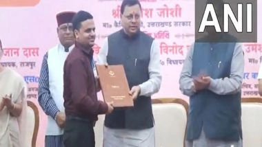 India News | Uttarakhand CM Distributes Appointment Letters to Assistant Teacher in Government Ashram System Schools