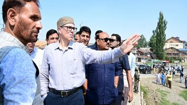 India News | J-K CM Omar Abdullah Visits Flood-hit Kulgam, Assures Support and Restoration Measures