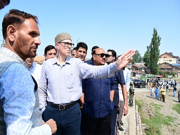 India News | J-K CM Omar Abdullah Visits Flood-hit Kulgam, Assures Support and Restoration Measures