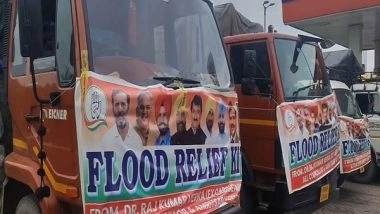 India News | Punjab Floods: Congress Dispatches Four Trucks of Relief Material for Flood Victims from Amritsar