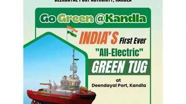 Business News | Kongsberg Maritime Signs Deal for India's First Electric Tug at Deendayal Port