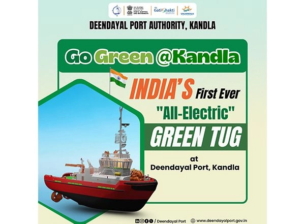 Business News | Kongsberg Maritime Signs Deal for India's First Electric Tug at Deendayal Port