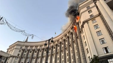 World News | Russian Strikes Kills 3, Cause Fire in Ukraine's Cabinet of Ministers Building: Zelenskyy