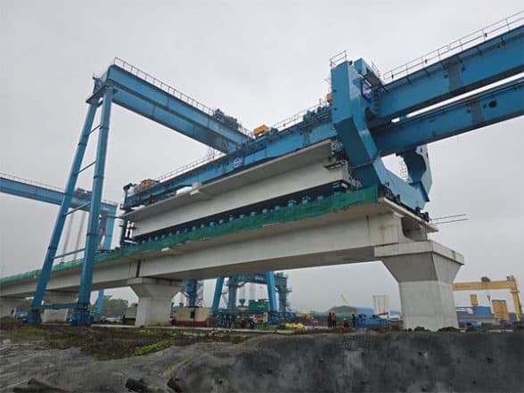 India News | First Full Span Box Girder Launched Through Launching Gantry in Maharashtra for Mumbai-Ahmedabad Bullet Train Corridor