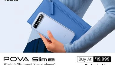 Business News | Sale Begins! Get the World's Slimmest 3D Curved 5G Smartphone - TECNO POVA Slim 5G at Just INR 19999