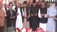 India News | J-K: NC President Farooq Abdullah, CM Omar Abdullah Pay Tributes to Former CM Sheikh Abdullah on His Death Anniversary