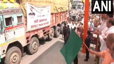 India News | UP CM Yogi Flags of 48 Trucks of Relief Materials to Flood-affected States