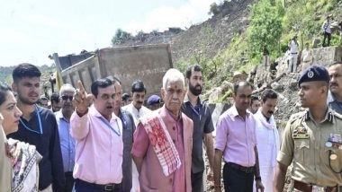 India News | J-K LG Visits Udhampur, Inspects Ongoing Restoration Works on National Highway-44