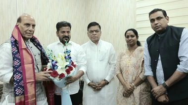 India News | Telangana CM Urges Defence Minister Rajnath Singh to Transfer 98.20 Acres of Defence Land for Gandhi Sarovar Project