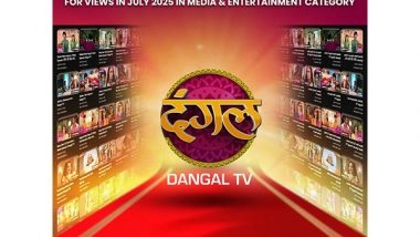 Business News | Dangal TV Channel Ranked No.1 on YouTube Globally as Per Tubular Leaderboard in Media & Entertainment and Films & Movies Categories