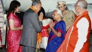 World News | Mauritius PM Ramgoolam Arrives in Varanasi, Receives Ceremonial Welcome