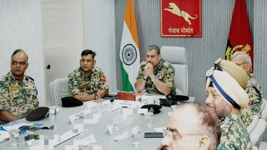 India News | BSF ADG Satish Khandare Conducts Aerial Survey of Flood-hit Border Districts of Punjab