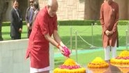 India News | Vice President CP Radhakrishnan Pays Tribute to Mahatma Gandhi at Rajghat
