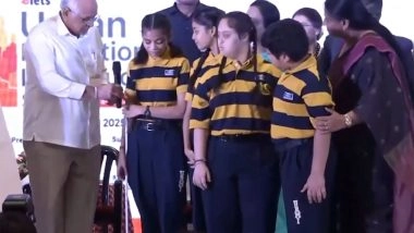 India News | Gujarat: CM Bhupendra Patel Showcases Humility by Handing Mic to Visually Impaired Student and Listening to Her Words