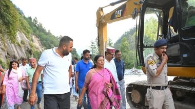 India News | Union Minister Savitri Thakur Inspects Flood, Landslide-affected Areas in Himachal Pradesh
