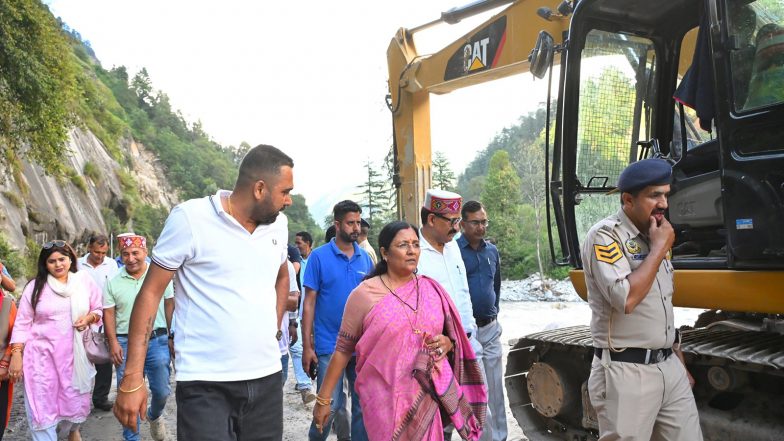 India News | Union Minister Savitri Thakur Inspects Flood, Landslide-affected Areas in Himachal Pradesh