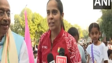 Sports News | Youth Turns Up in Large Numbers as Saina Nehwal Lead Marathon in Delhi