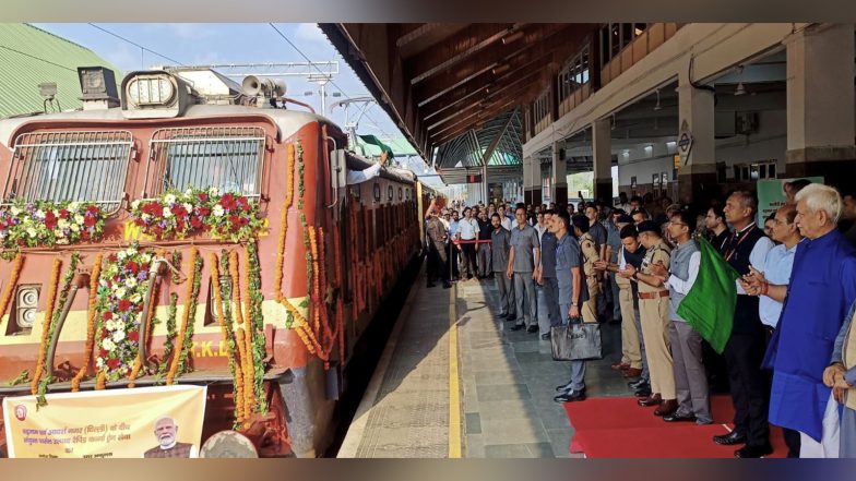 India News | Lieutenant Governor Manoj Sinha Inaugurates Parcel Train Connecting JK's Budgam to Delhi