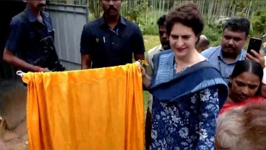 India News | Congress MP Priyanka Gandhi Inaugurates Drinking Project in Wayanad During Her 10-day Visit to Her Constituency