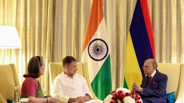 World News | Congress Leaders Sonia Gandhi, Rahul Gandhi Meet with Mauritius PM Navinchandra Ramgoolam